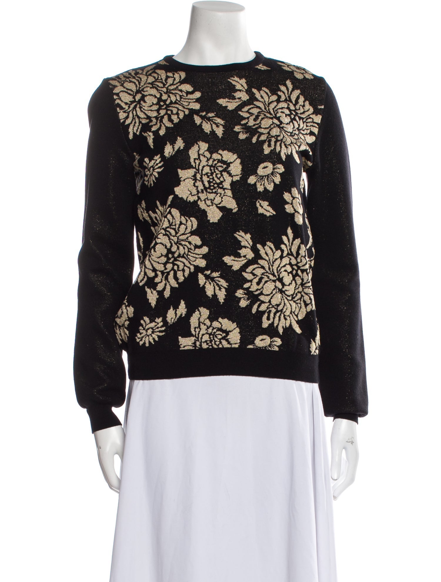 Emanuel Ungaro Virgin Wool Floral Print Sweater
