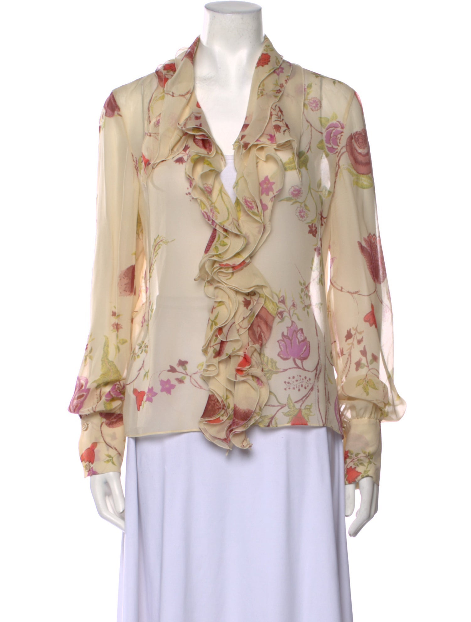 Emanuel Ungaro Silk Floral Print Blouse