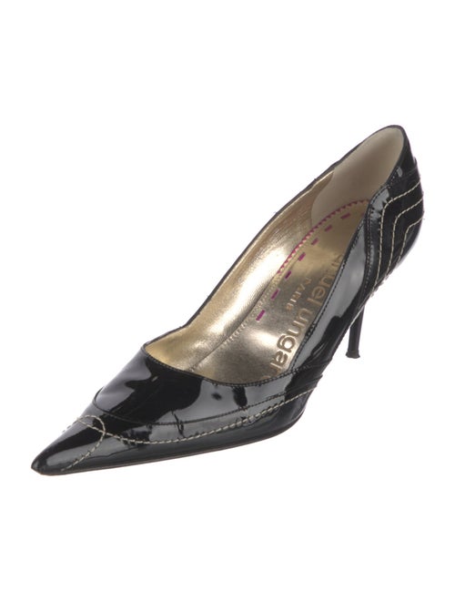 Emanuel Ungaro Patent Leather Printed Slingback Pumps