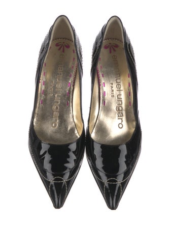Emanuel Ungaro Patent Leather Printed Slingback Pumps