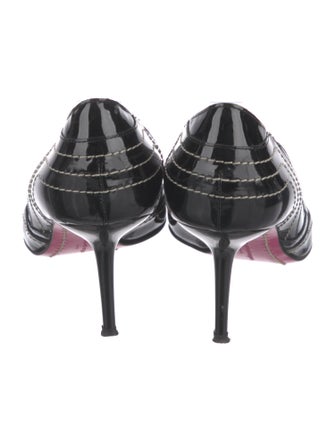 Emanuel Ungaro Patent Leather Printed Slingback Pumps