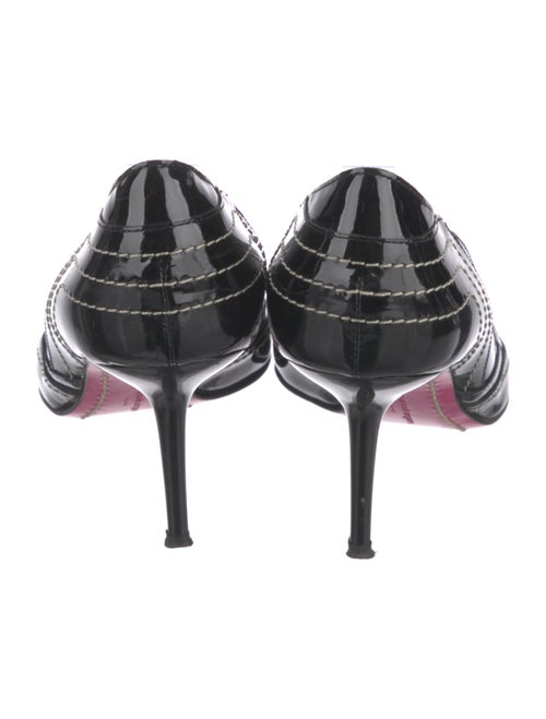 Emanuel Ungaro Patent Leather Printed Slingback Pumps