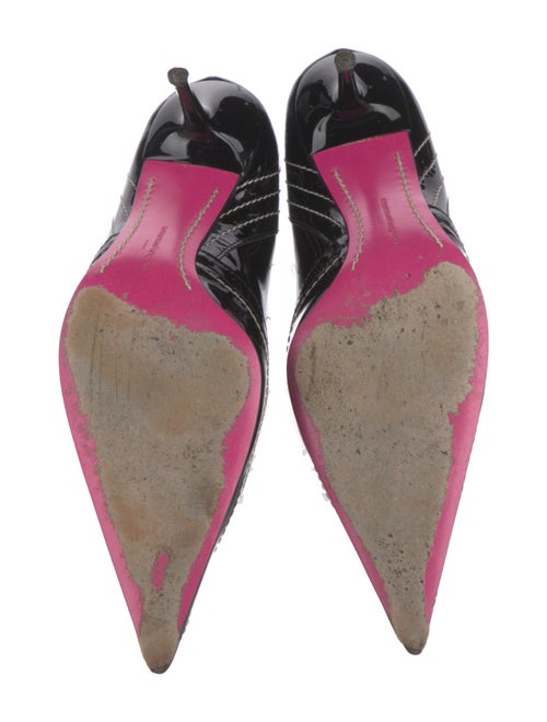 Emanuel Ungaro Patent Leather Printed Slingback Pumps