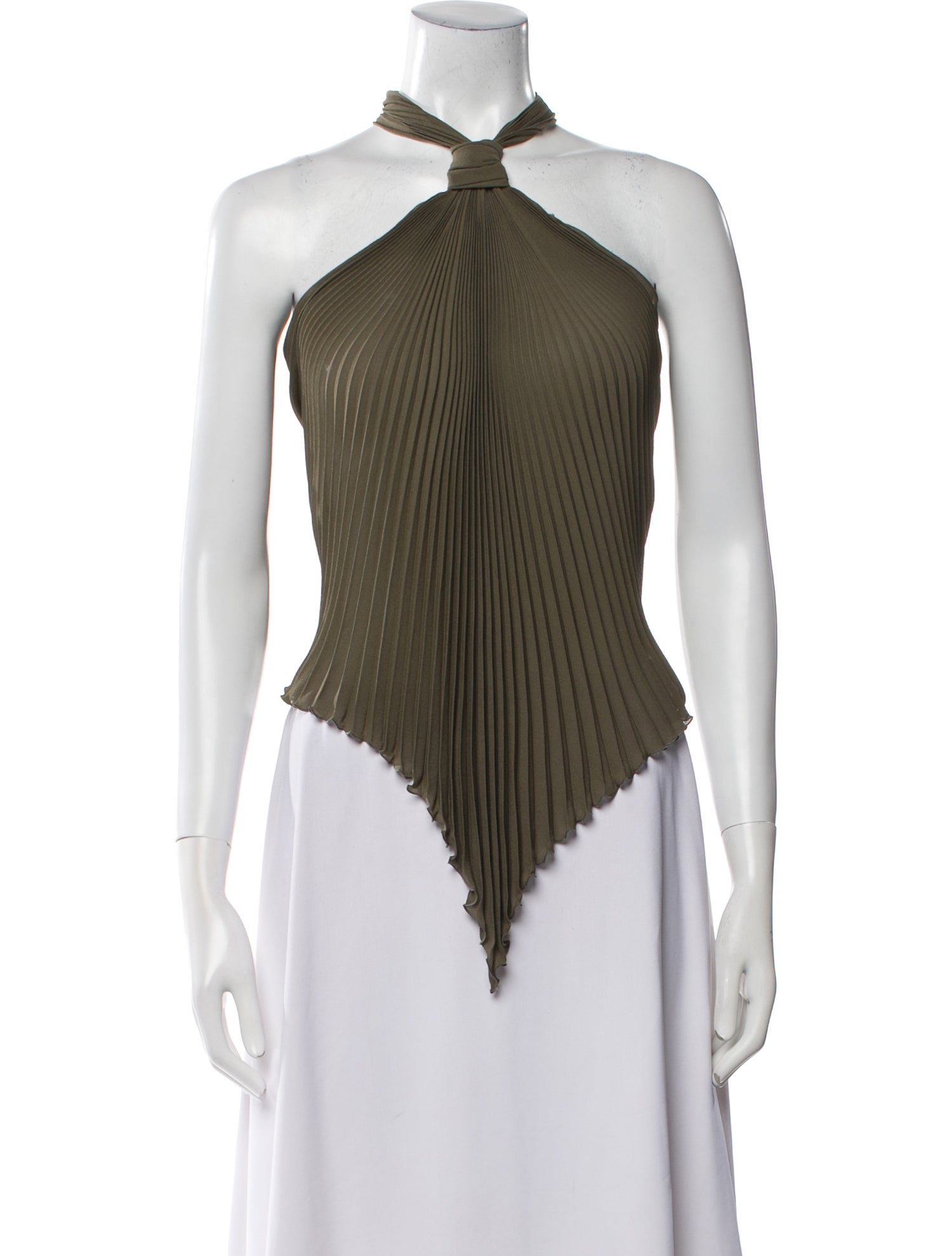 Emanuel Ungaro Silk Halterneck Crop Top