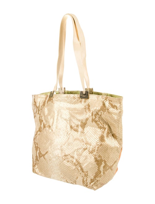 Emanuel Ungaro Embossed Leather Top Handle Bag