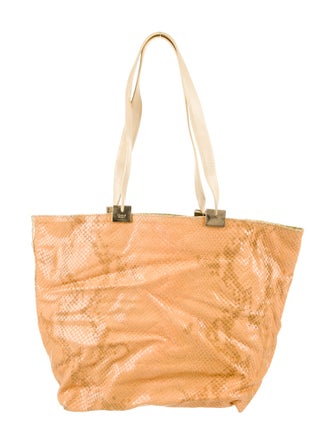 Emanuel Ungaro Embossed Leather Top Handle Bag