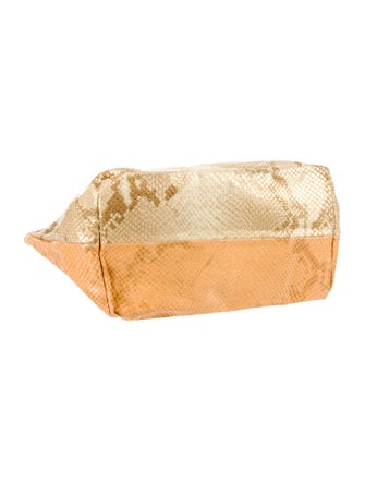 Emanuel Ungaro Embossed Leather Top Handle Bag