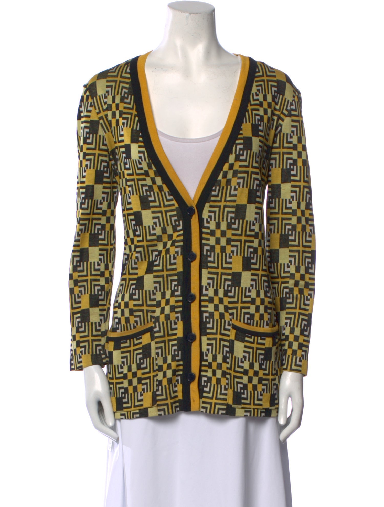 Emanuel Ungaro Printed V-Neck Sweater
