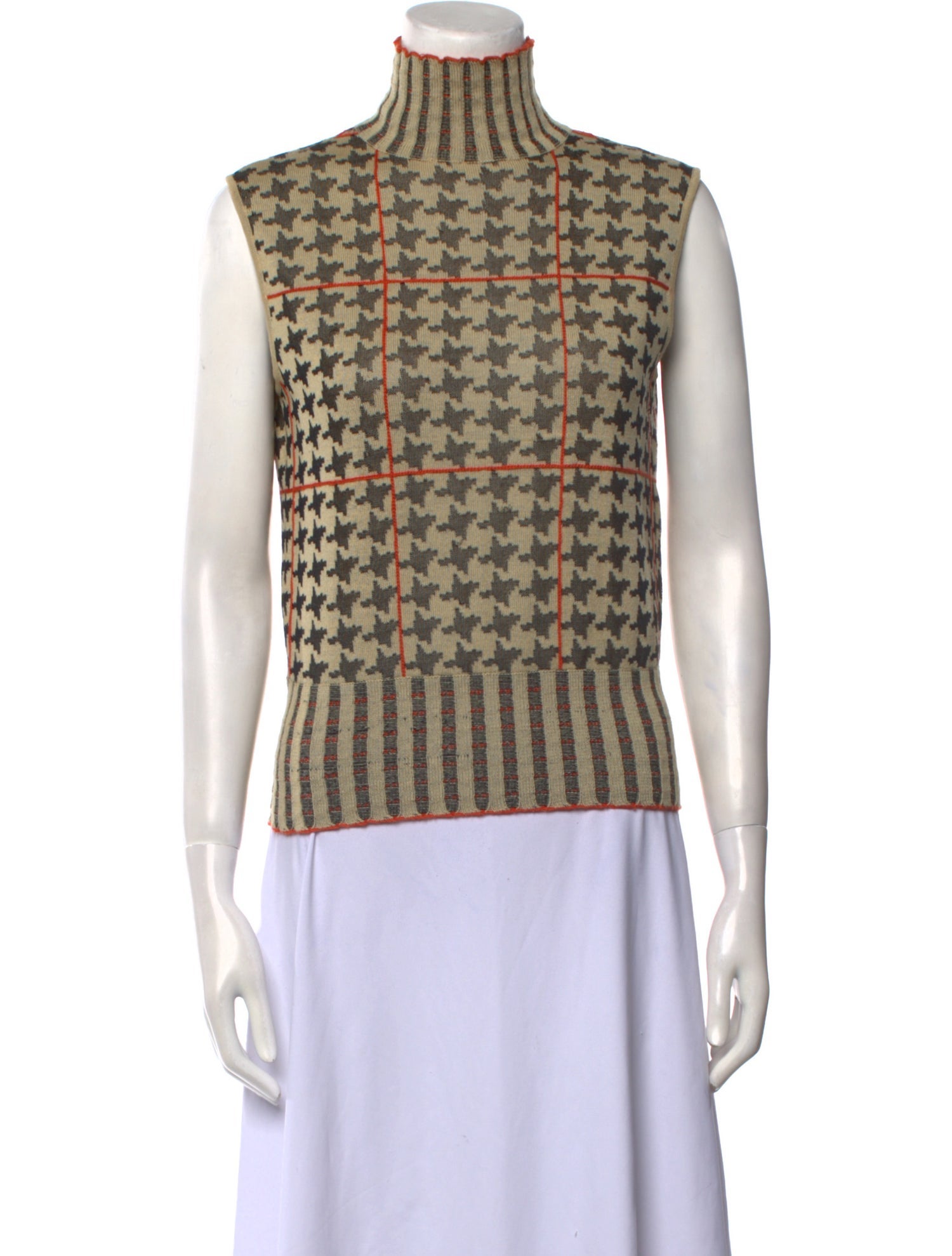 Emanuel Ungaro Wool Houndstooth Print Sweater