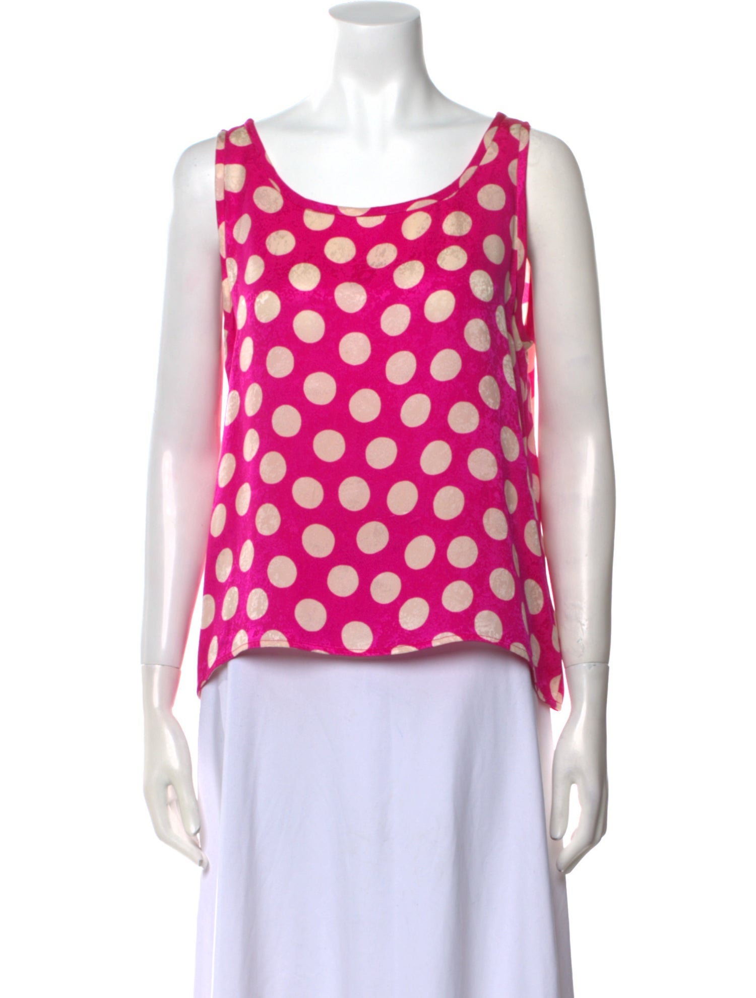 Ungaro Paris Polka Dot Print Scoop Neck Top