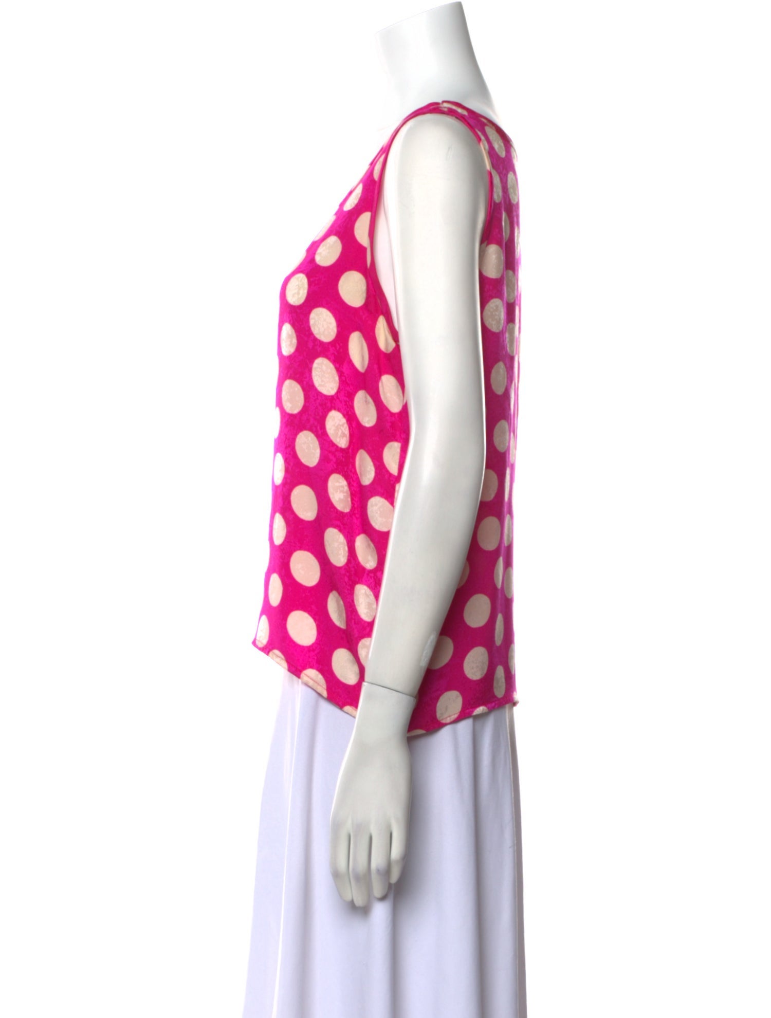 Ungaro Paris Polka Dot Print Scoop Neck Top