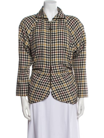 Emanuel Ungaro Wool Plaid Print Blazer