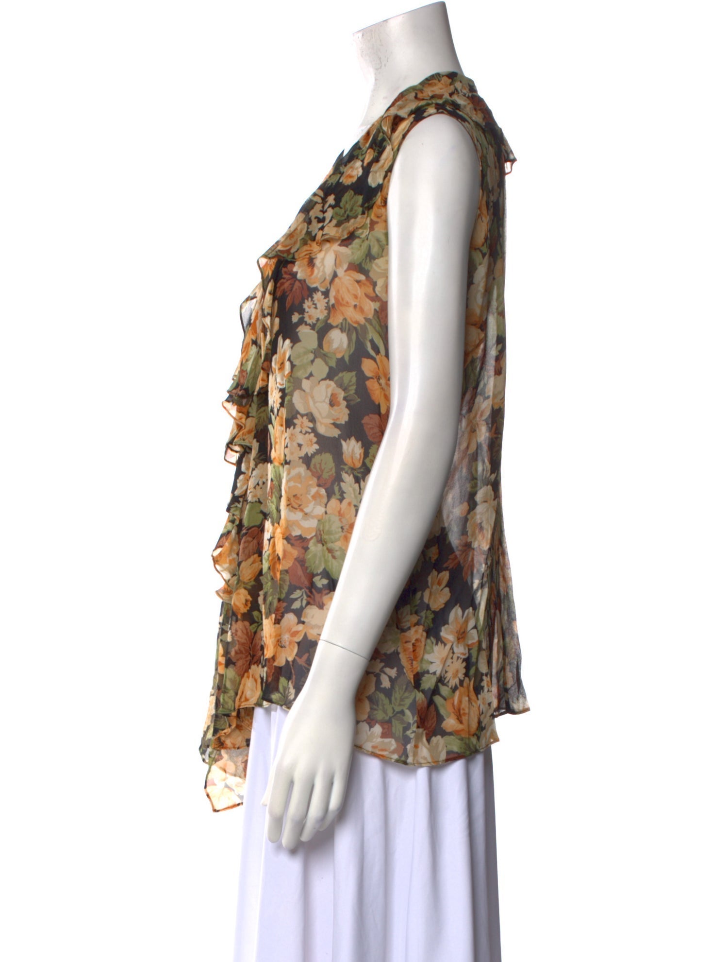 Emanuel Ungaro Floral Print V-Neck Blouse