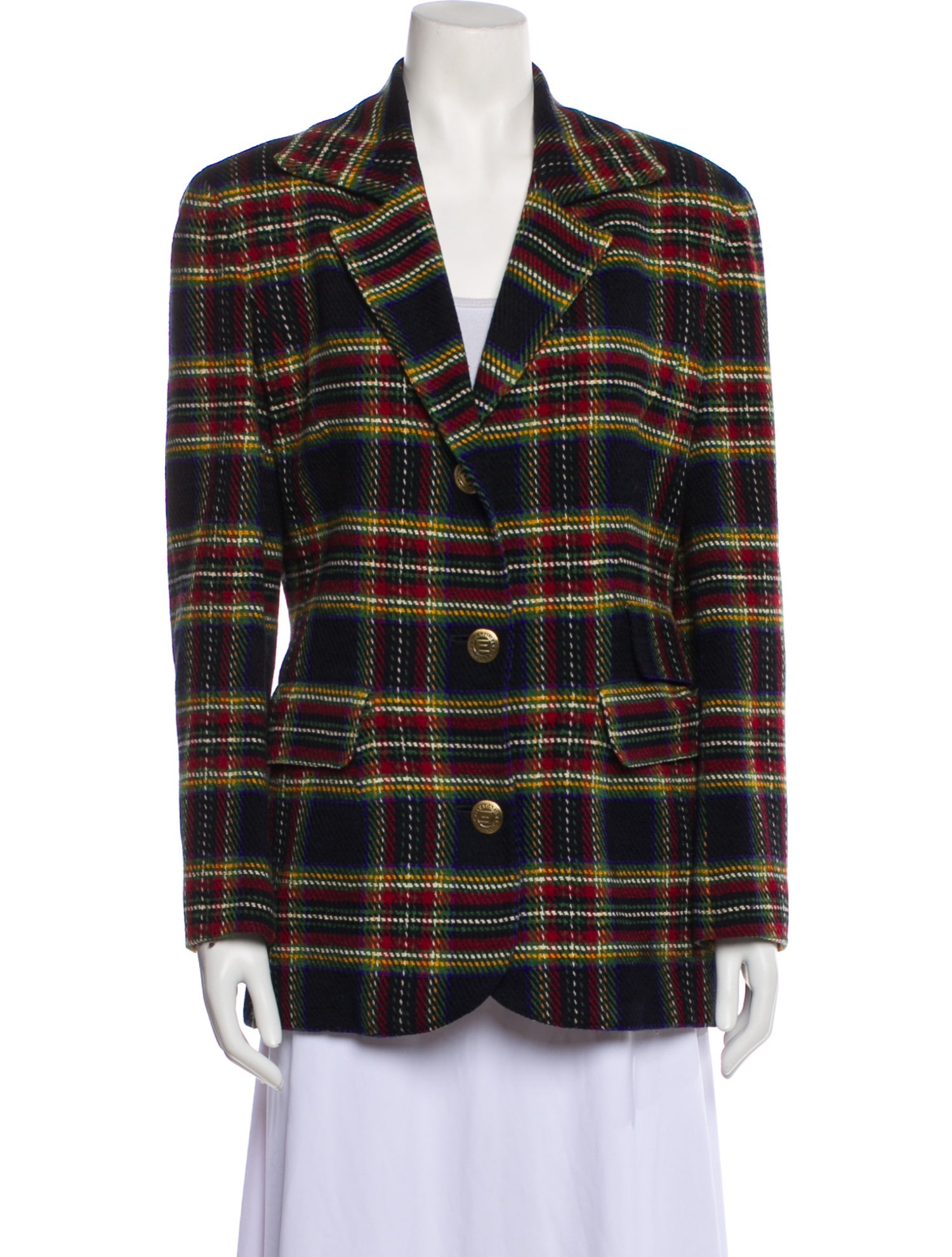 Emanuel Ungaro Plaid Print Blazer