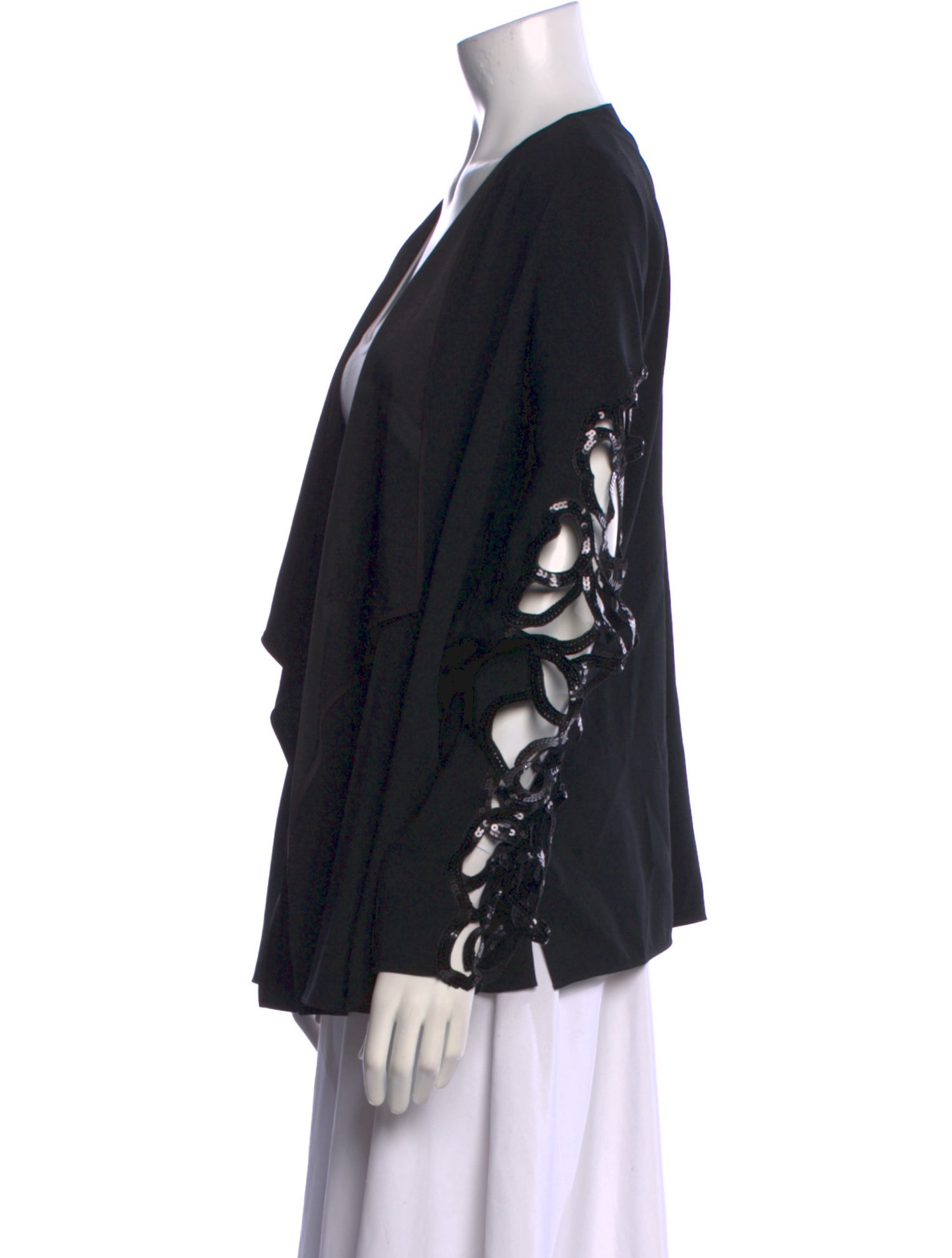 Emanuel Ungaro Open Front Long Sleeve Blouse