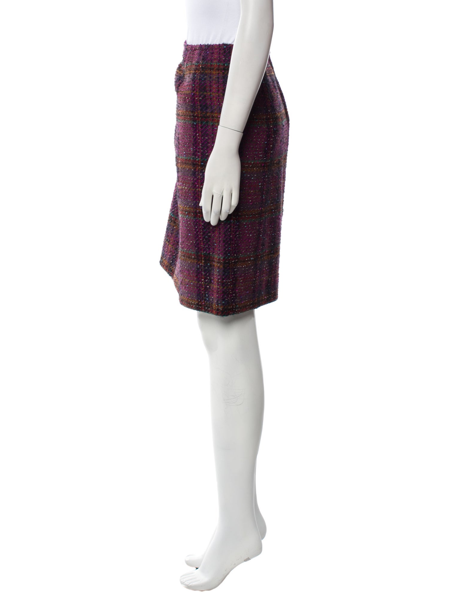 Emanuel Ungaro Plaid Print Knee-Length Skirt