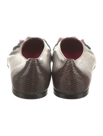 Emanuel Ungaro Snakeskin Animal Print Ballet Flats