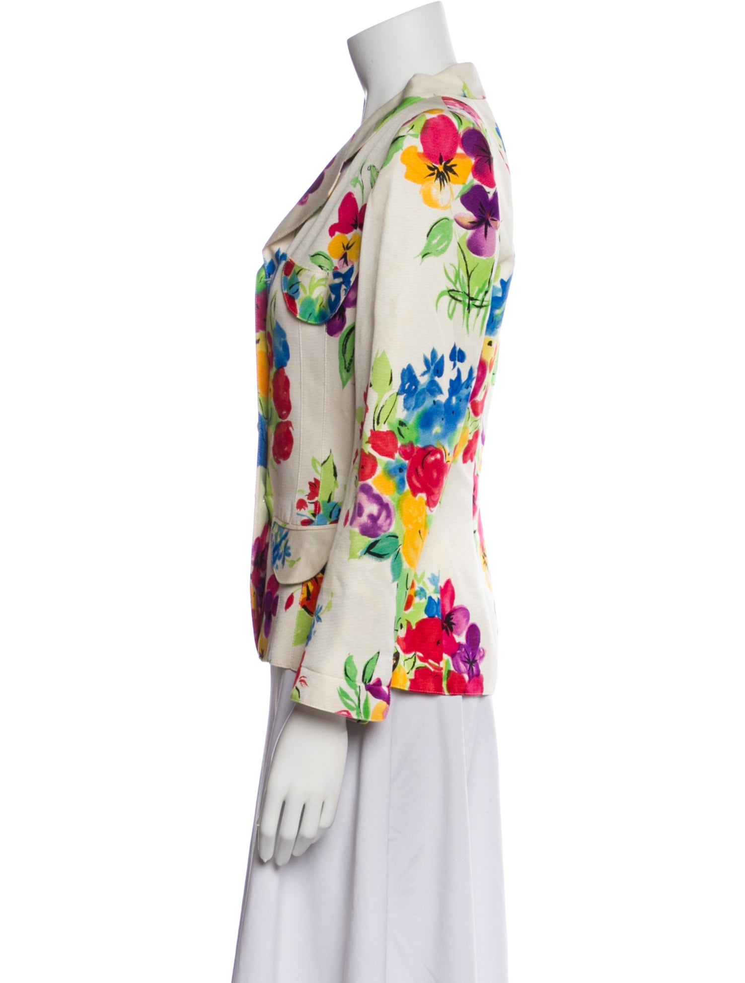 Emanuel Ungaro Silk Floral Print Blazer