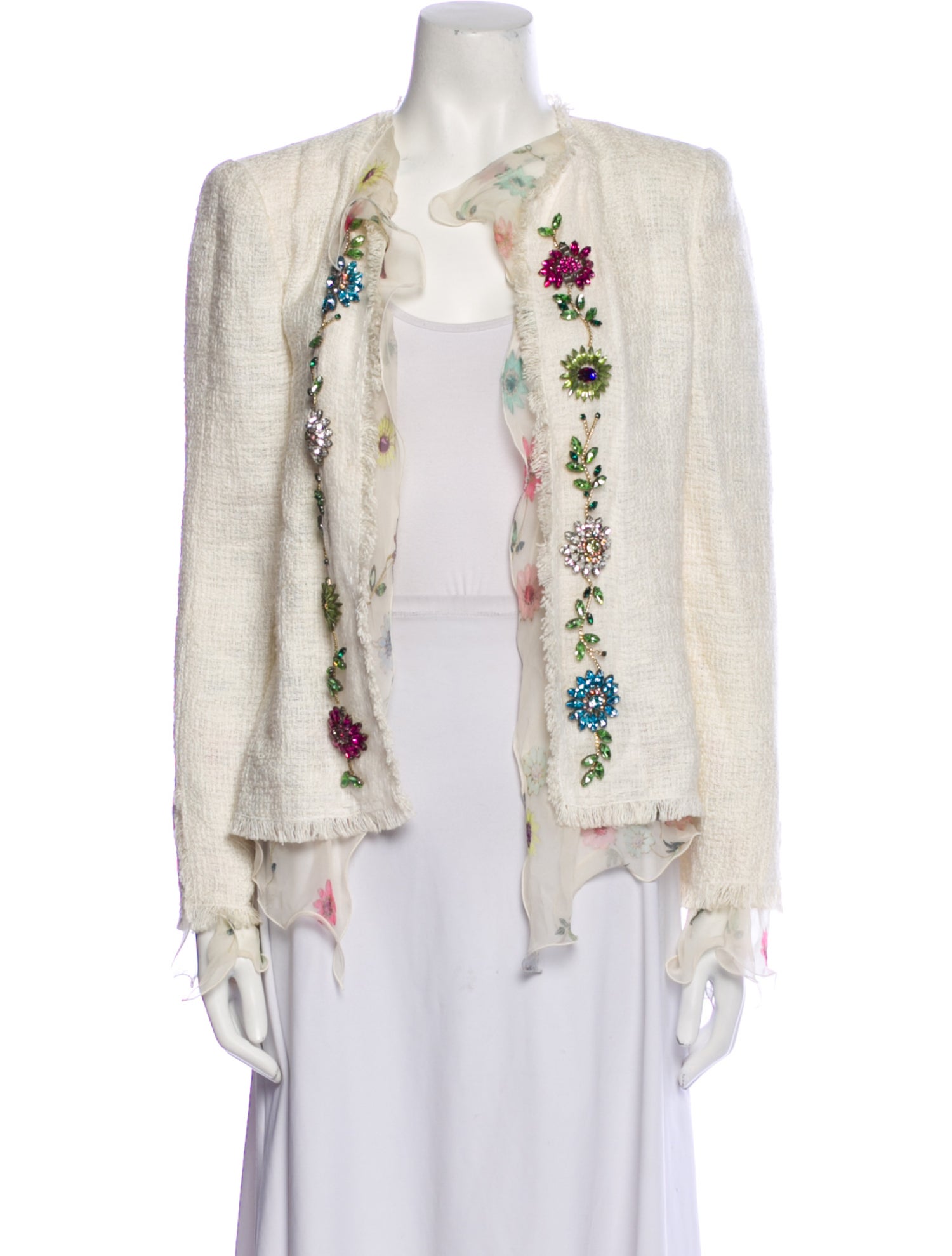 Emanuel Ungaro Tweed Floral Print Jacket