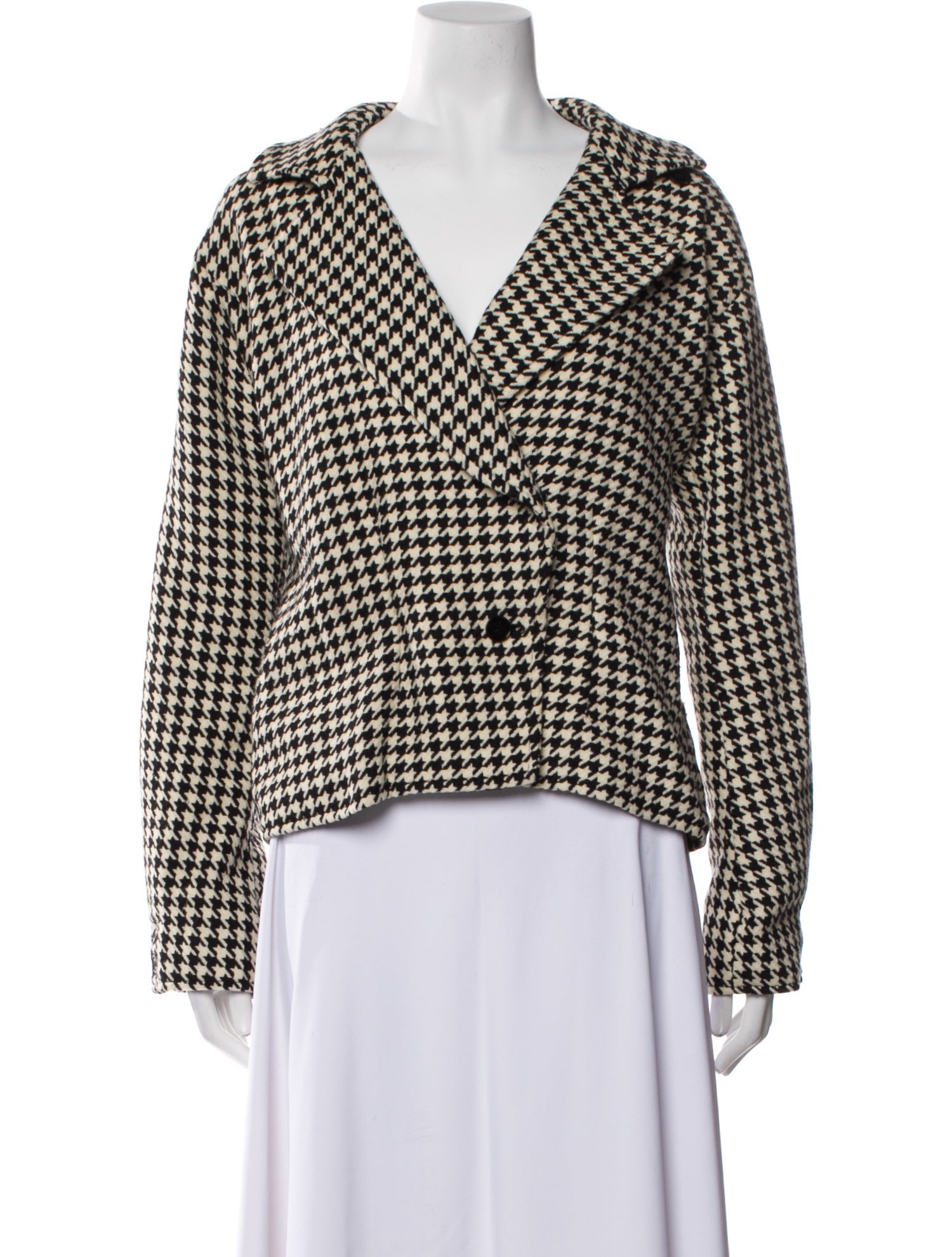Emanuel Ungaro Lambswool Houndstooth Print Blazer
