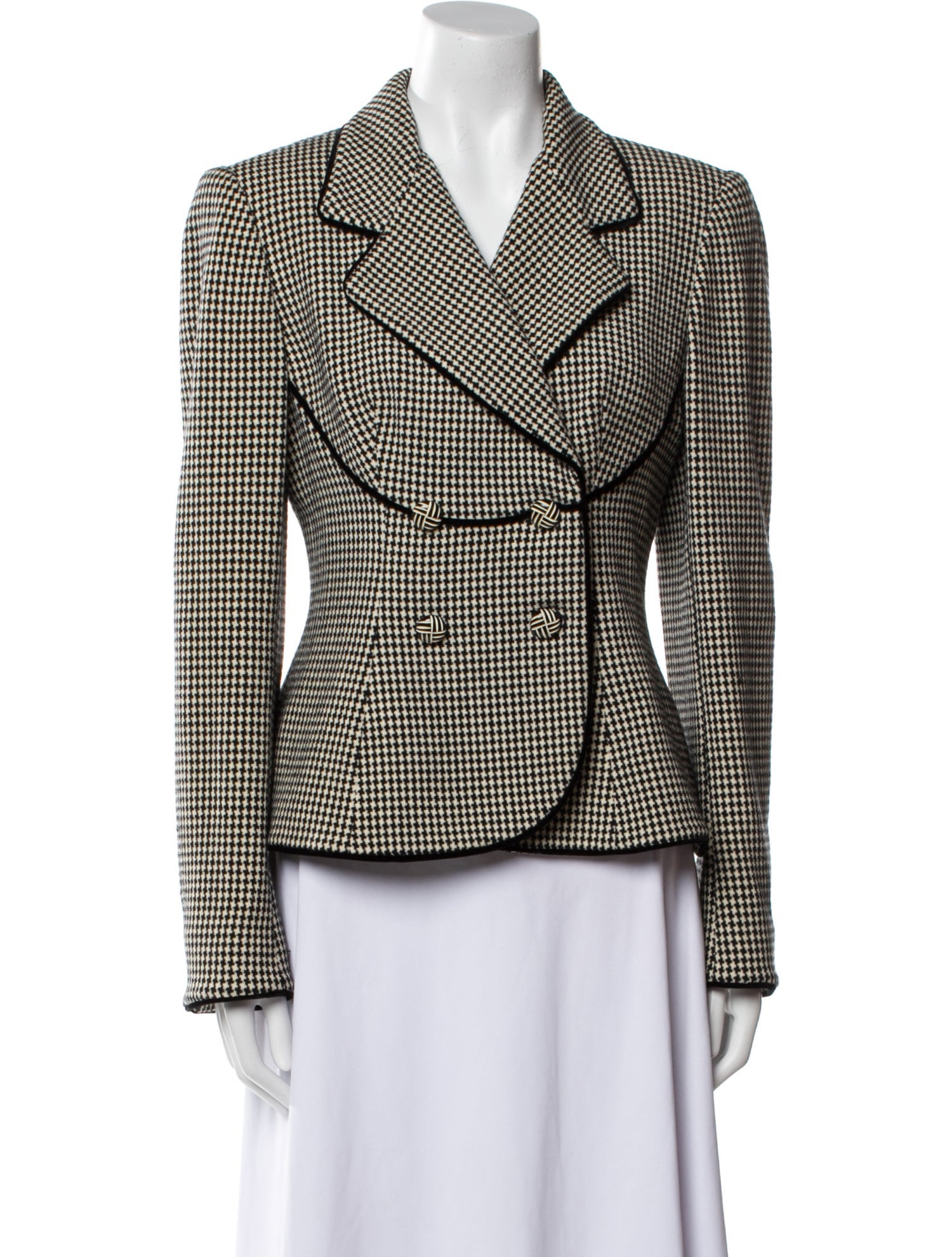Emanuel Ungaro Wool Houndstooth Print Blazer