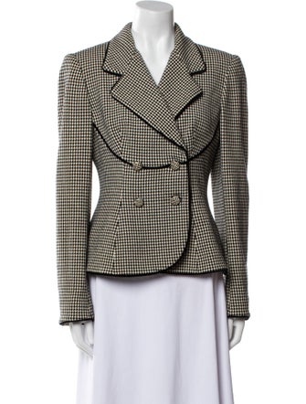 Emanuel Ungaro Wool Houndstooth Print Blazer