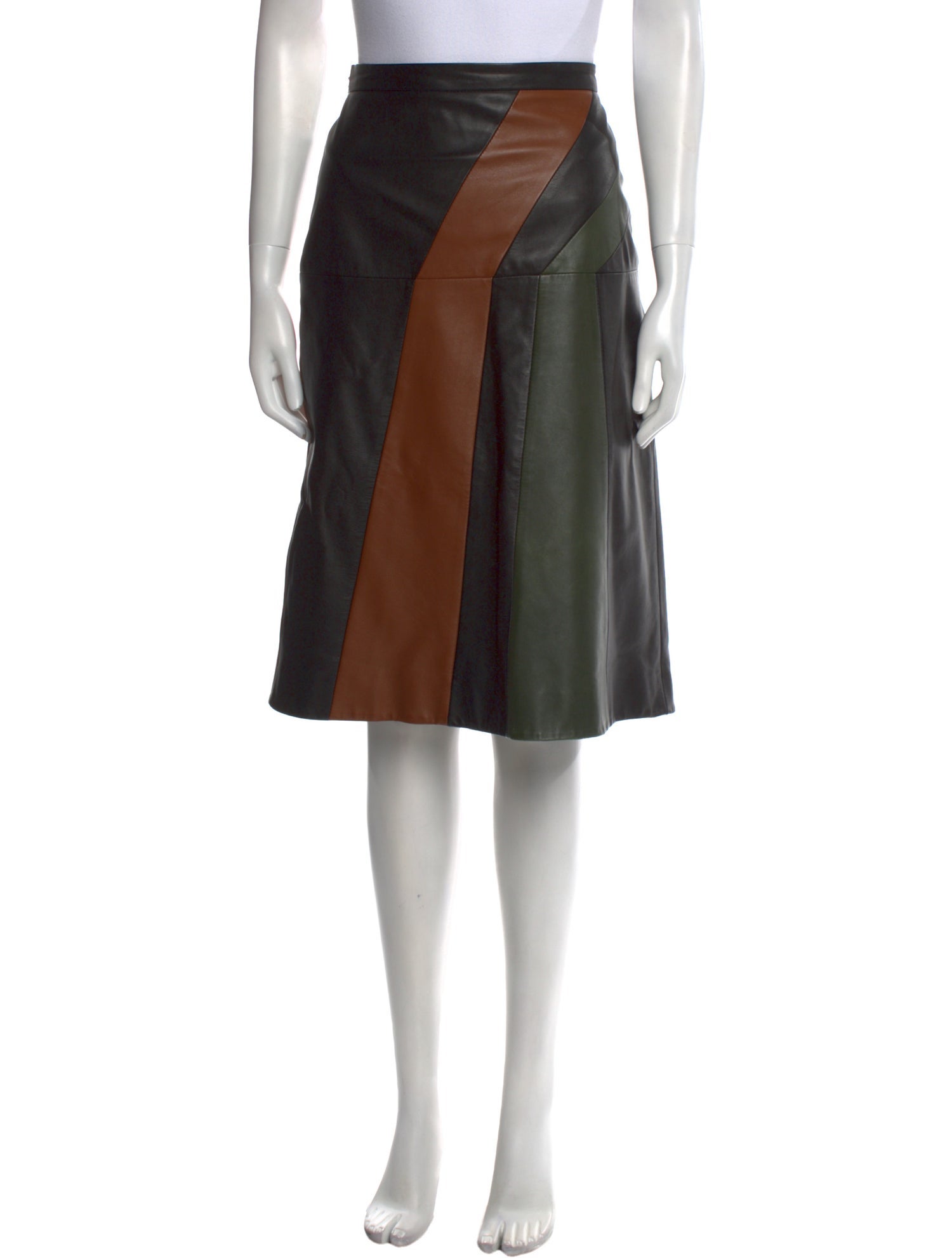 Emanuel Ungaro Colorblock Pattern Knee-Length Skirt