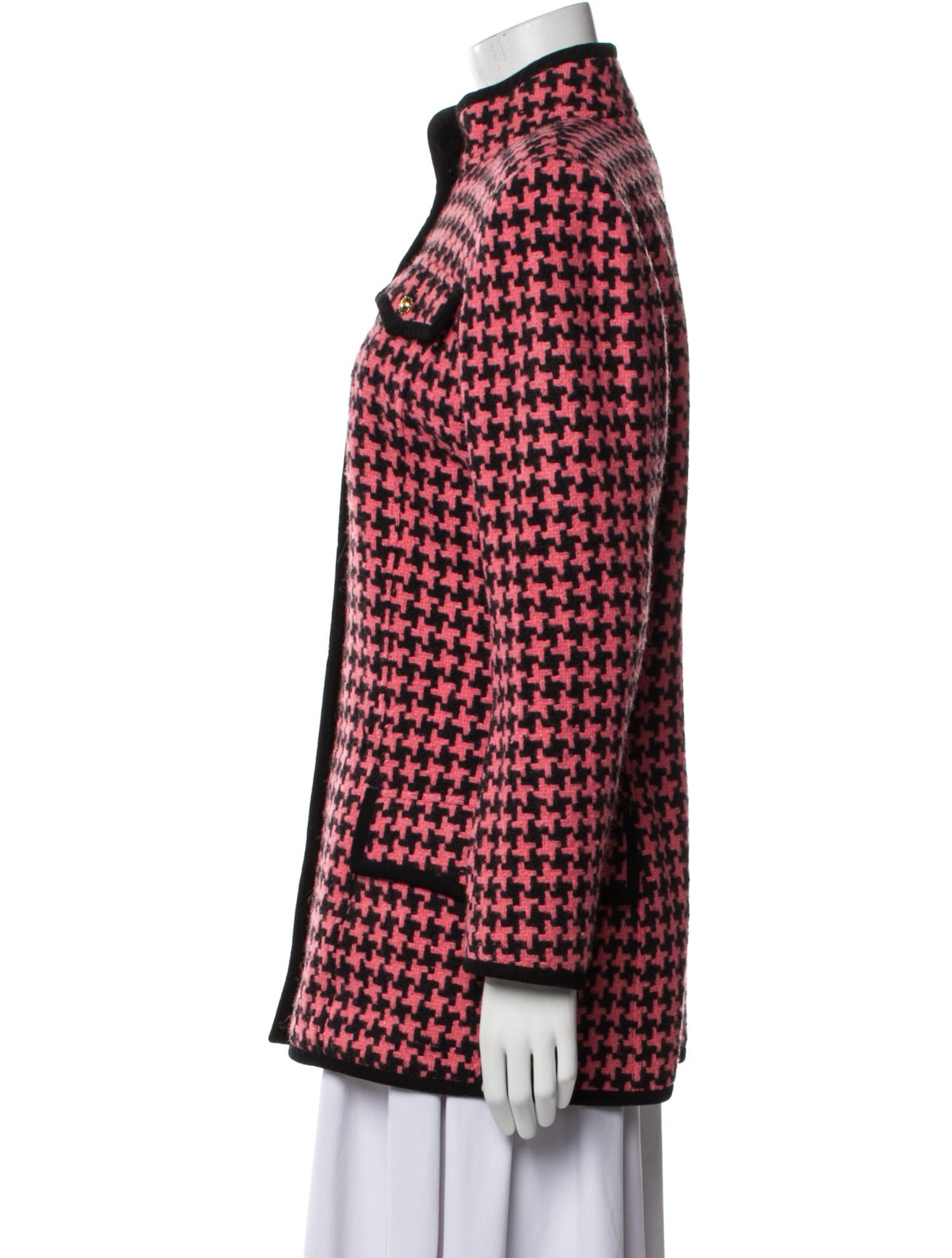 Emanuel Ungaro Wool Houndstooth Print Coat