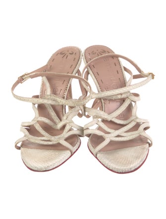 Emanuel Ungaro Python Colorblock Pattern Sandals