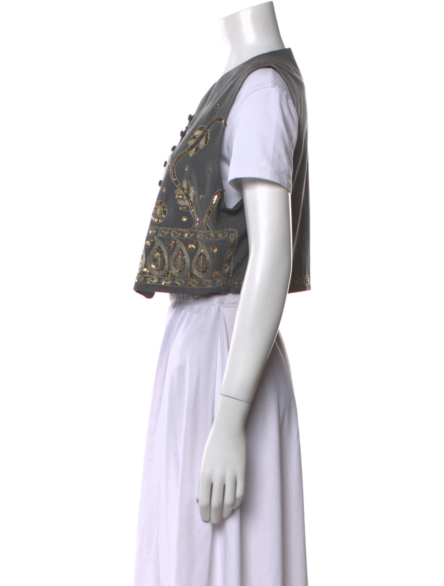 Emanuel Ungaro Silk Printed Crop Top