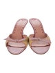 Emanuel Ungaro Leather Bow Accents Slides