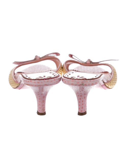 Emanuel Ungaro Leather Bow Accents Slides