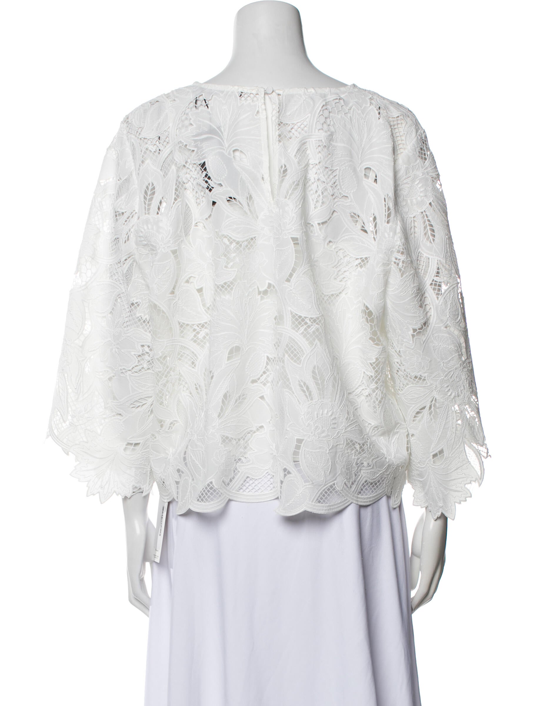 Emanuel Ungaro Lace Pattern Scoop Neck Blouse