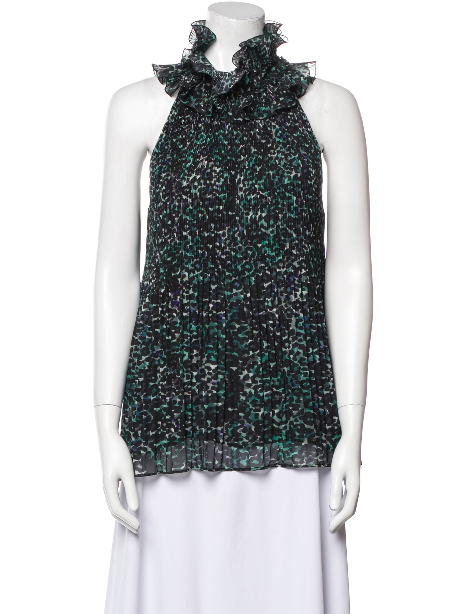 Emanuel Ungaro Tie-Dye Print Mock Neck Blouse