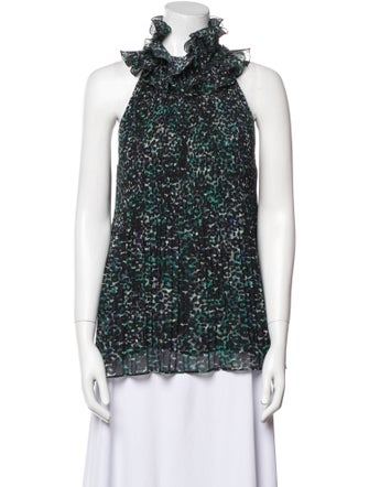 Emanuel Ungaro Tie-Dye Print Mock Neck Blouse