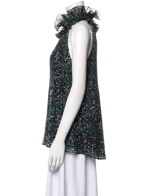 Emanuel Ungaro Tie-Dye Print Mock Neck Blouse