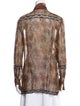 Emanuel Ungaro Silk Animal Print Button-Up Top