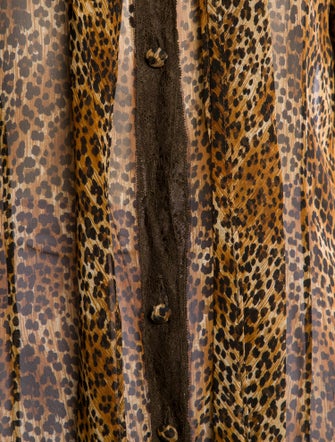 Emanuel Ungaro Silk Animal Print Button-Up Top