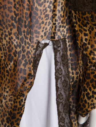 Emanuel Ungaro Silk Animal Print Button-Up Top