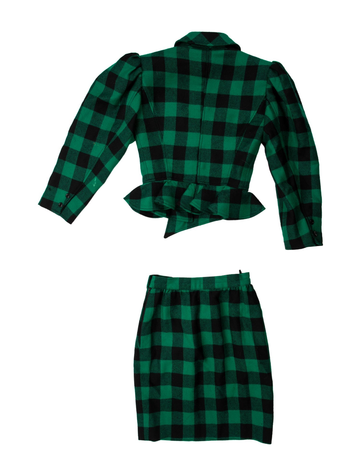 Emanuel Ungaro Plaid Print Skirt Suit