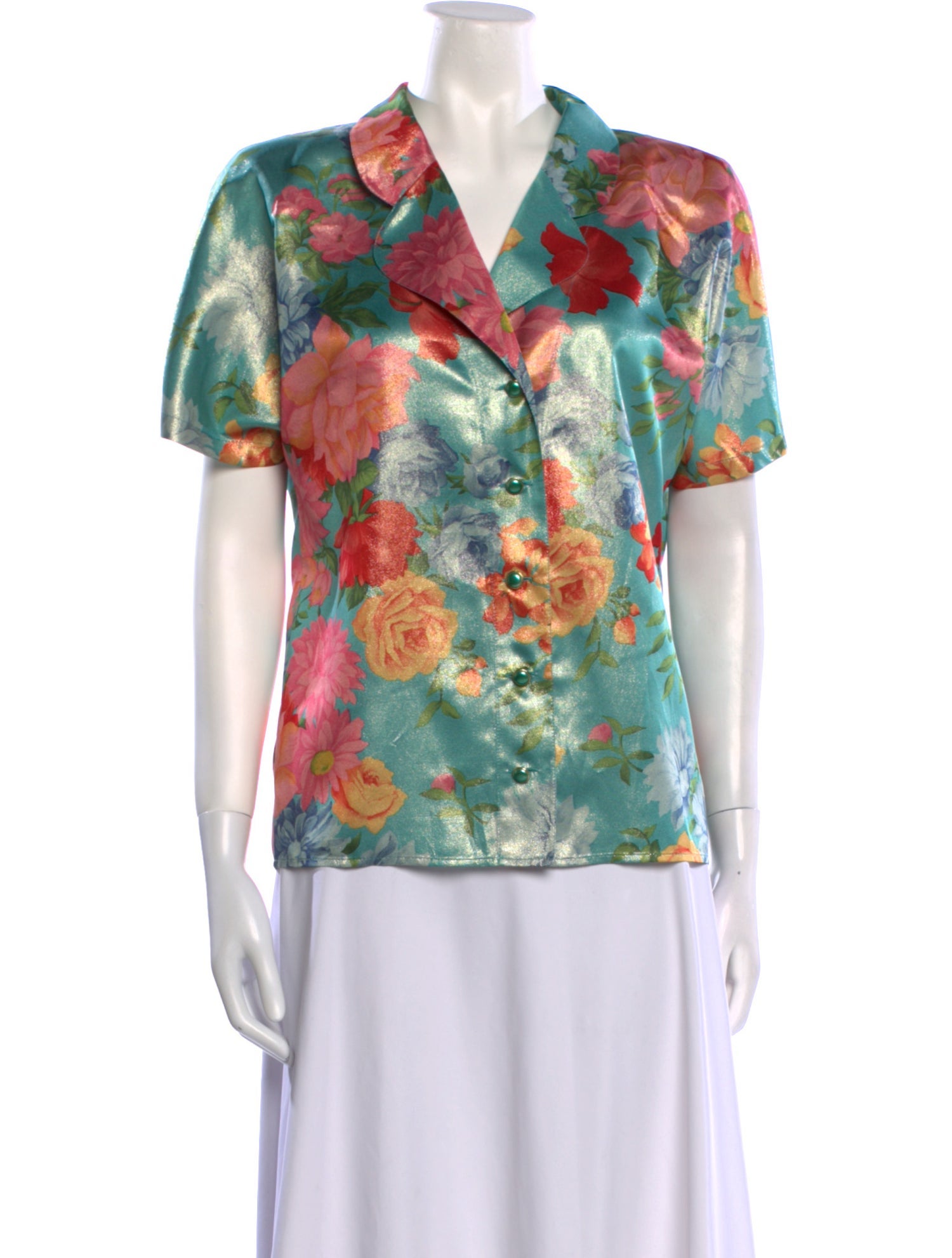 Emanuel Ungaro Vintage Silk Button-Up Top