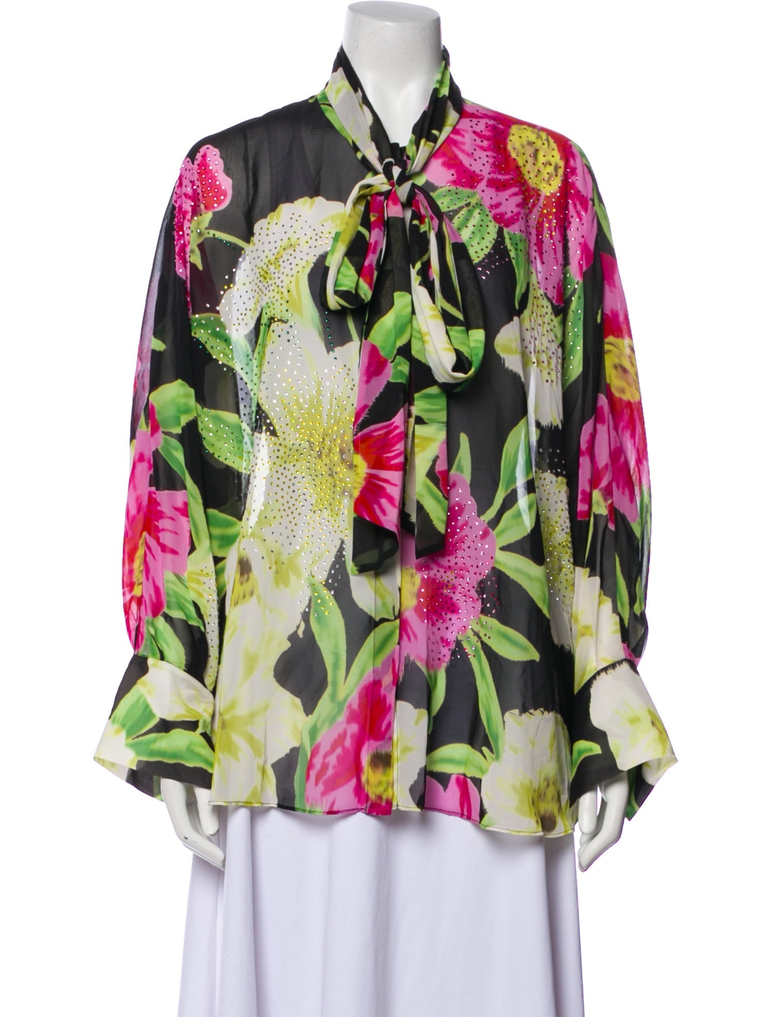 Emanuel Ungaro Floral Print Long Sleeve Button-Up Top