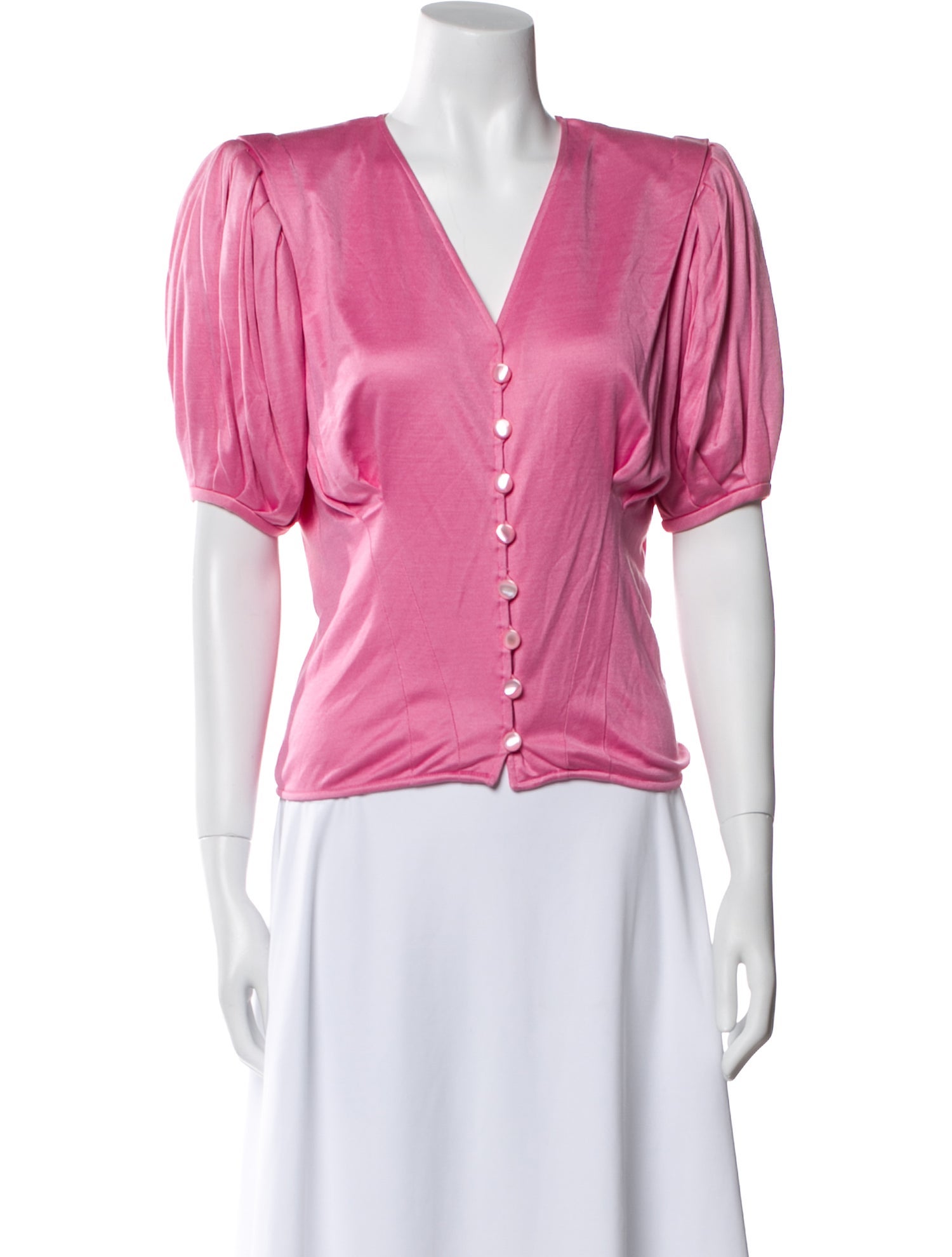 Emanuel Ungaro V-Neck Short Sleeve Crop Top