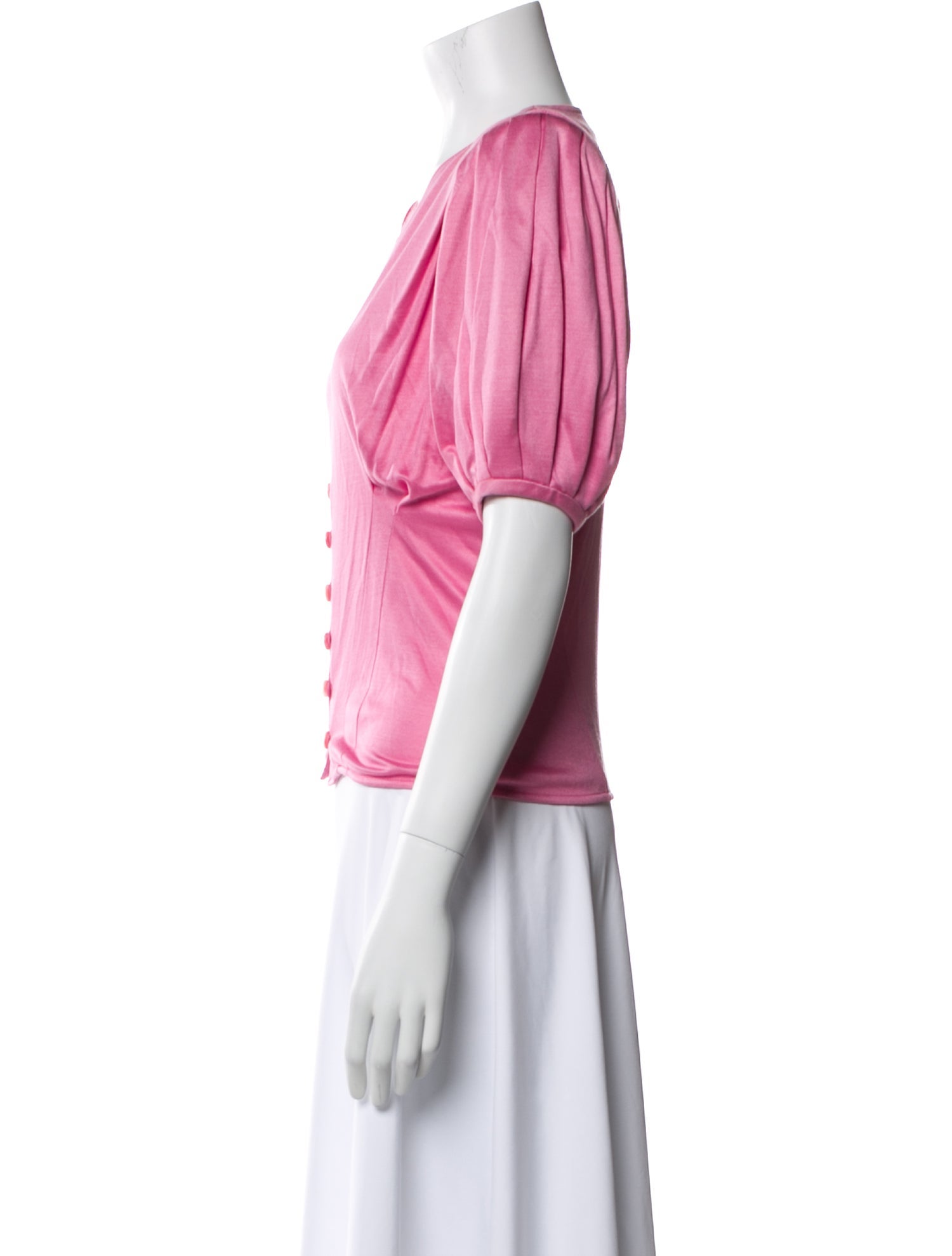 Emanuel Ungaro V-Neck Short Sleeve Crop Top