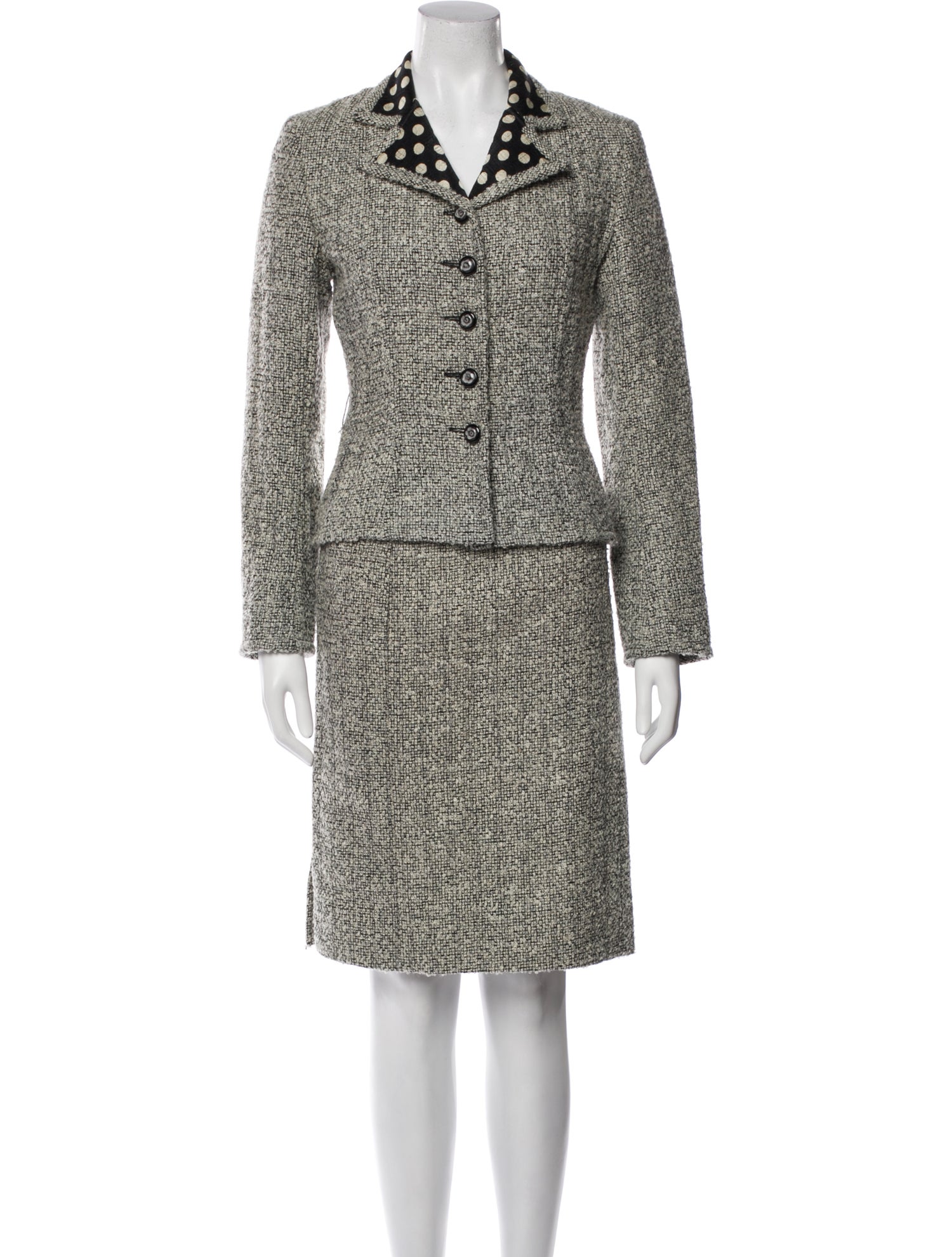 Emanuel Ungaro Silk Tweed Pattern Skirt Set