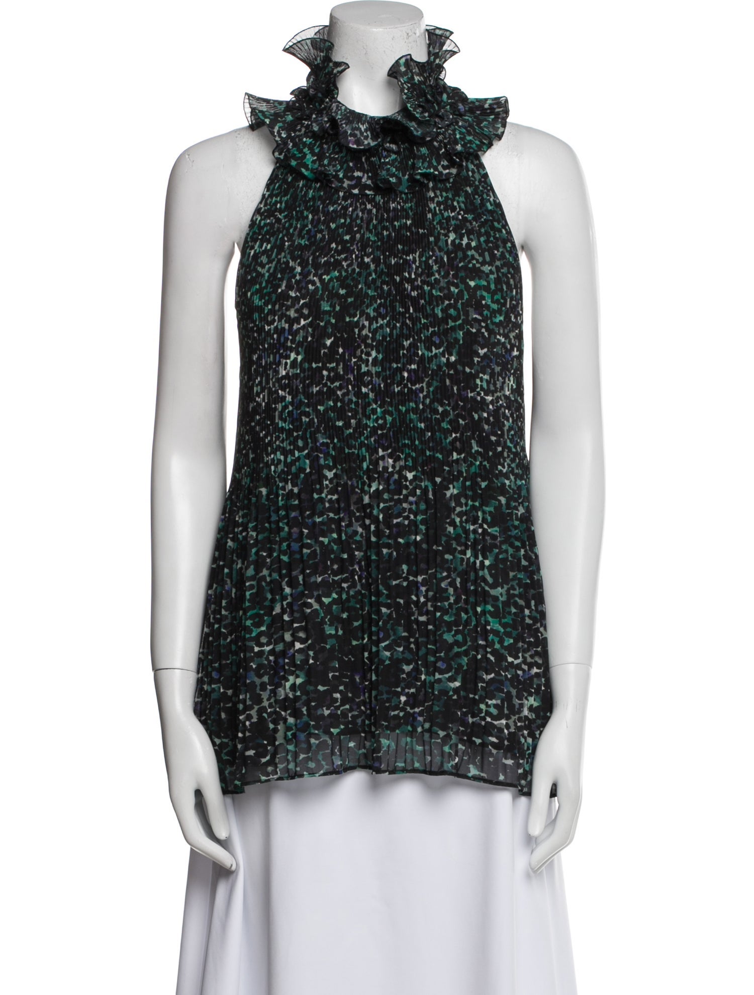 Emanuel Ungaro Floral Print Mock Neck Blouse