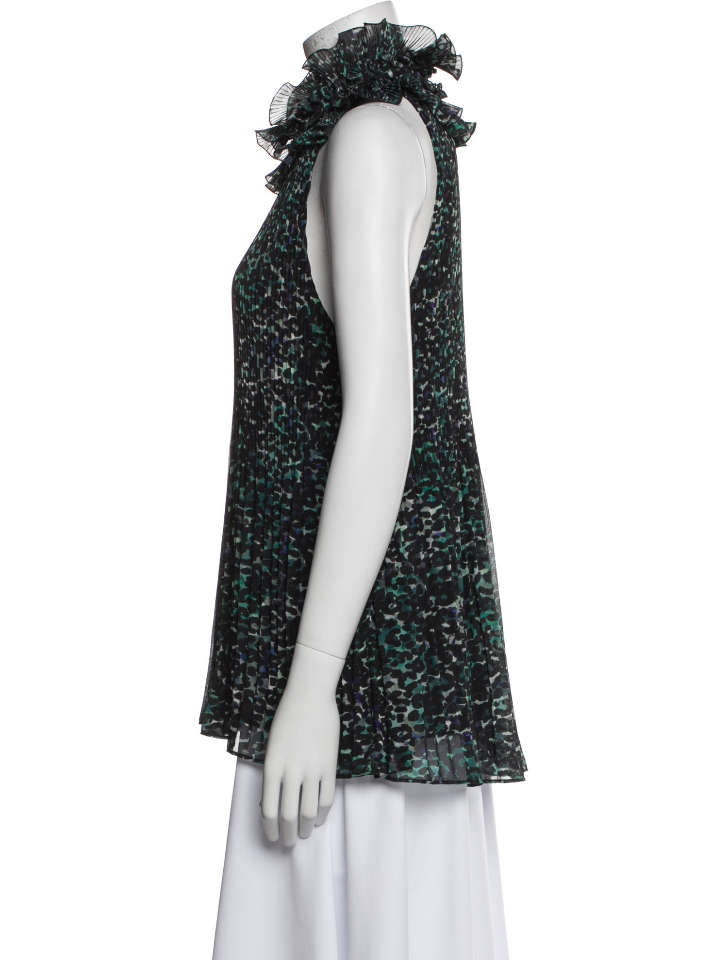 Emanuel Ungaro Floral Print Mock Neck Blouse