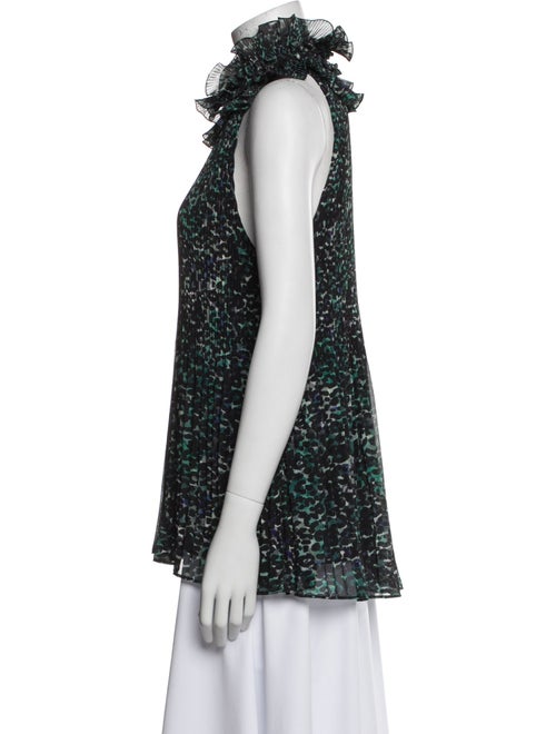 Emanuel Ungaro Floral Print Mock Neck Blouse