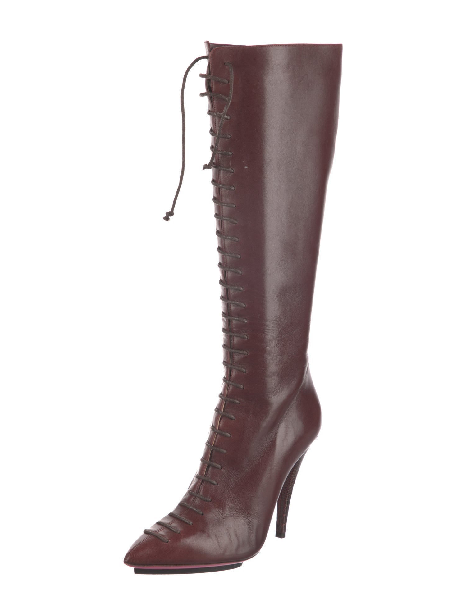 Emanuel Ungaro Leather Lace-Up Boots
