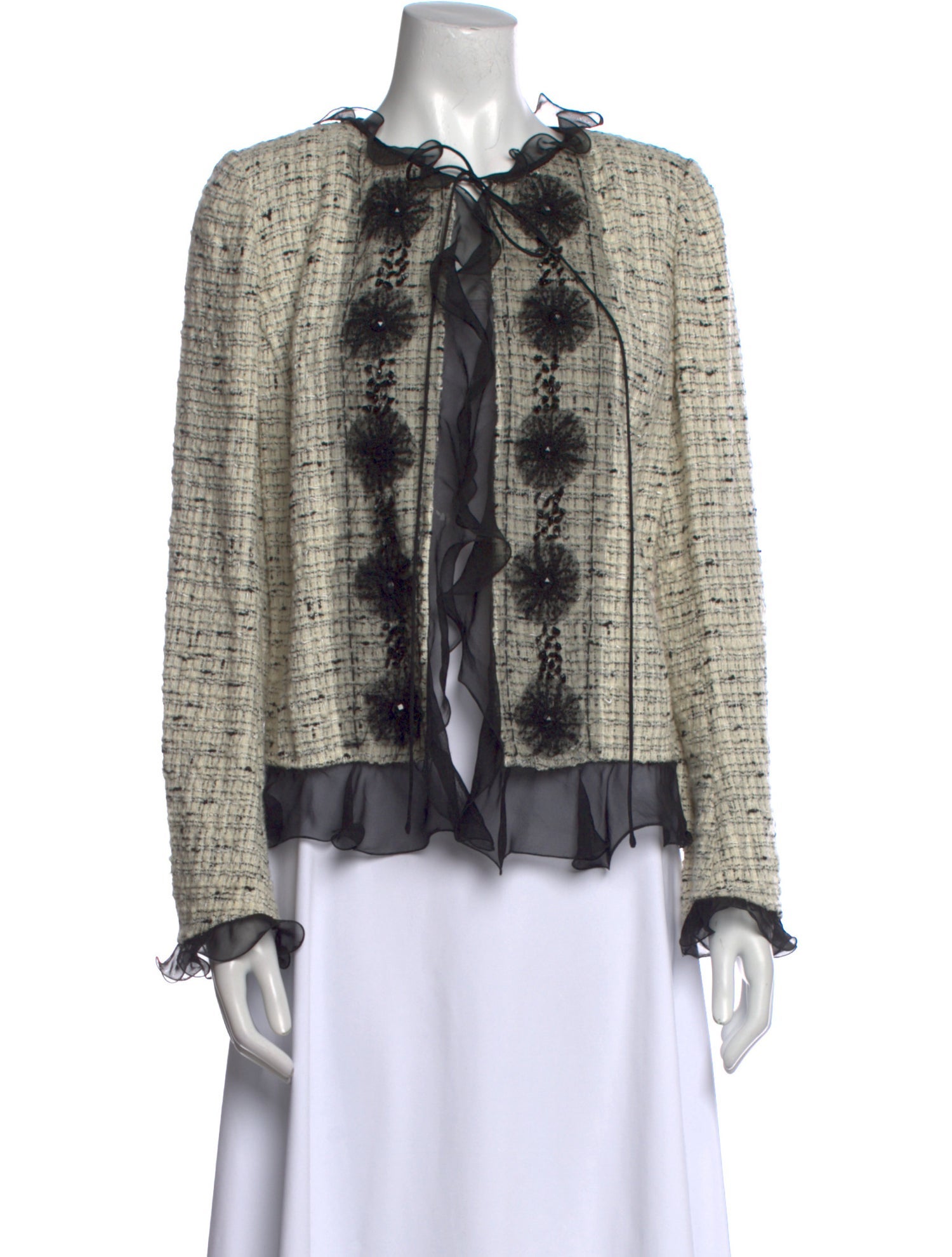 Emanuel Ungaro Tweed Pattern Crew Neck Sweater